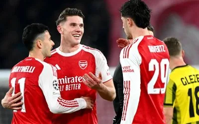 Arsenal maintain unbeaten run in UEFA Champions League 1