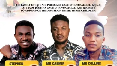 Remains of deceased Omatu brothers laid to rest in Anambra 14 The three deceased brothers PHOTO Facebook