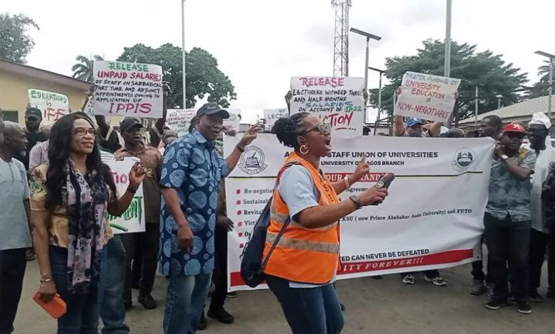 UNILAG lecturers begin indefinite strike over unpaid allowances, salary cuts 1 IMG 20250826 122006 01 e1773171395740