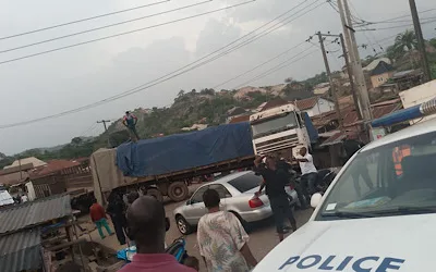 Many escape death as truck rams into Akure market 1 IMG 0230