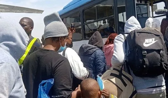 BREAKING: Fresh batch of 271 Nigerians airlifted from South Africa 1 nigeria returnees south Africa lagos 2