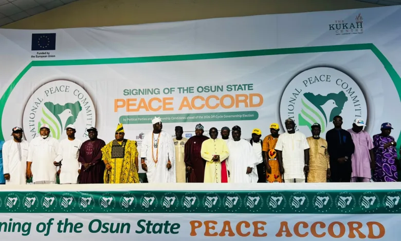 14 Osun governorship candidates sign peace accord ahead of August poll 1 IMG 20260730 WA0020