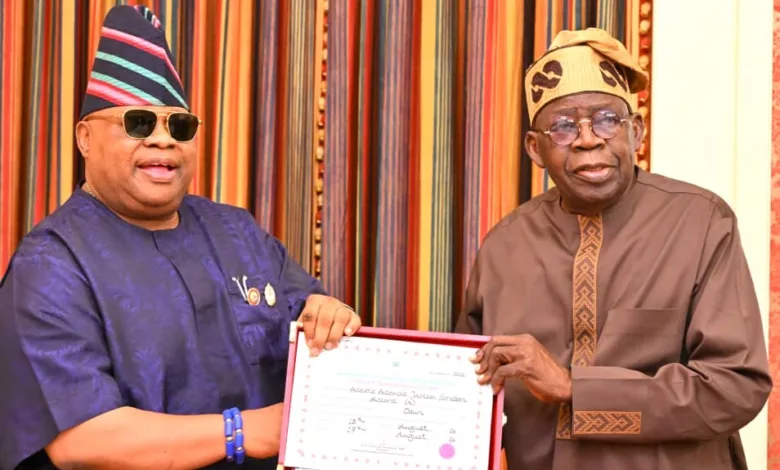 PHOTO NEWS: Adeleke presents certificate of return to Tinubu 3 14c4623c 444e 43a5 947a e3ff0f3de38b