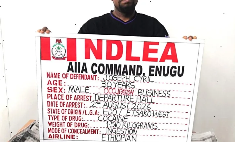 Italy-based businessman excretes 98 cocaine wraps at Enugu airport 1 61e029f1 ab6e 4118 bd49 0531c7eee3ea