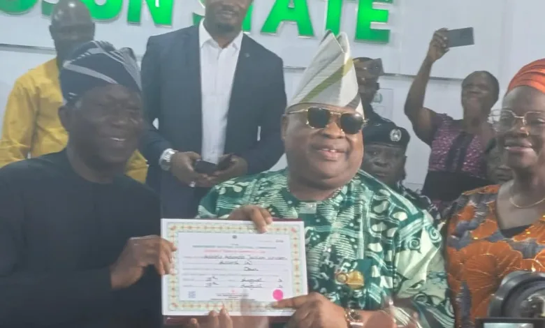 Adeleke receives Certificate of Return, promises support for election victims 1 IMG 20260819 WA0014