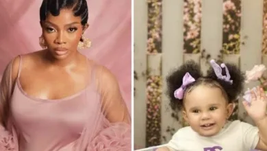 Media personality Toke Makinwa unveils daughter's face on first birthday 9 IMG 20260808 003230 6 x 4 inch
