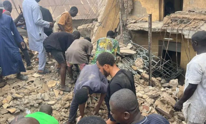 JUST IN: Firefighters rescue five after three-storey building collapses in Ilorin 1 2e8628ac 3634 4f3b a84f 37cb6e39a29e
