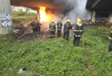 Lagos Fire Service quells tanker fire at Oredola bridge, begins safety operations 2 FB IMG 1792431892746