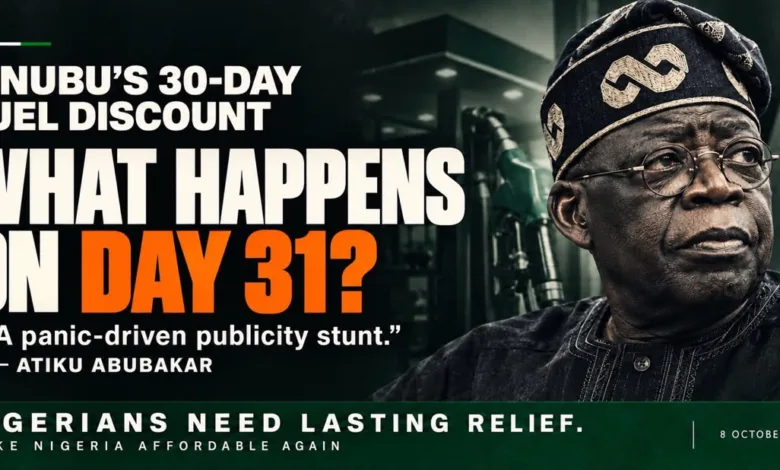 Atiku rejects FG’s 30-day fuel discount, labels it publicity stunt 1 IMG 20261008 WA0014