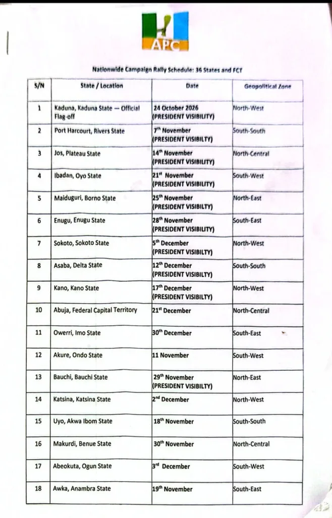 APC releases tentative presidential campaign schedule for 2027 elections 6 IMG 20261014 WA0019