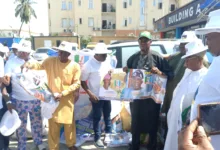 Owode Motor Spare Parts Dealers back Tinubu, Hamzat with campaign vehicle, souvenirs 2 IMG 20261015 144339 934