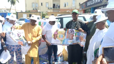 Owode Motor Spare Parts Dealers back Tinubu, Hamzat with campaign vehicle, souvenirs 8 IMG 20261015 144339 934