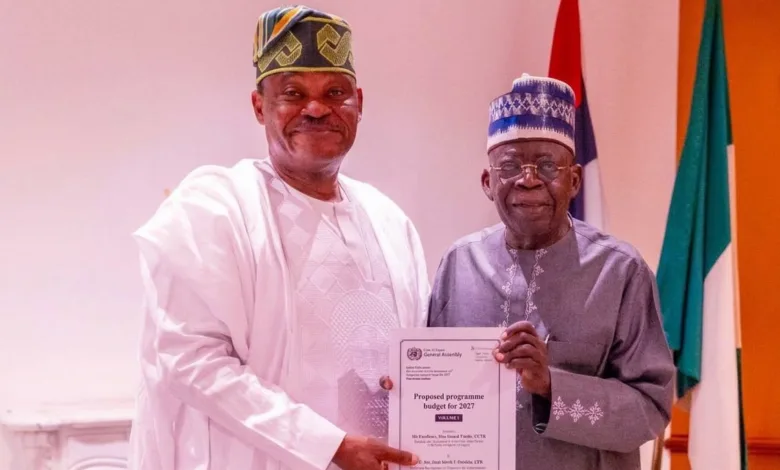Tinubu receives proposed $14bn UN budget from Nigeria’s envoy 1 IMG 2473